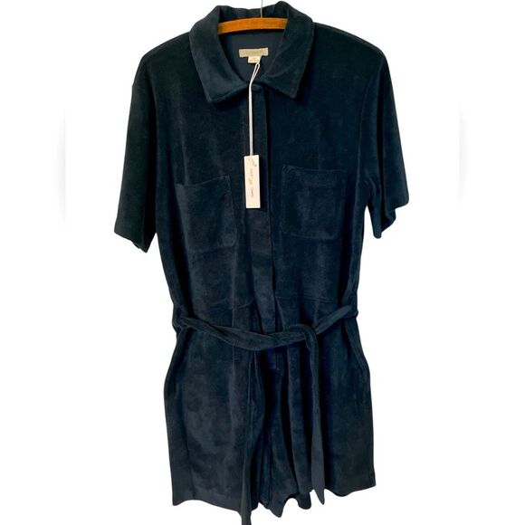 Outerknown New with Tags Terrycloth Romper Size M Navy Blue Beach Summer - Picture 2 of 9